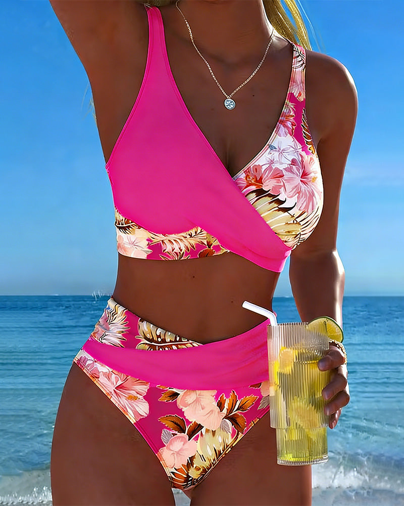 Fleur | Bikini fleuri fendu