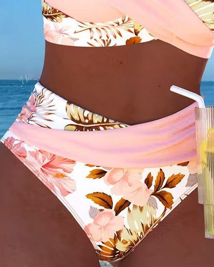 Fleur | Bikini fleuri fendu