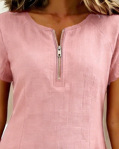 Valéria | Robe décontractée avec fermeture éclair et poches
