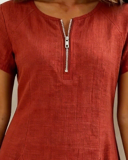 Valéria | Robe décontractée avec fermeture éclair et poches