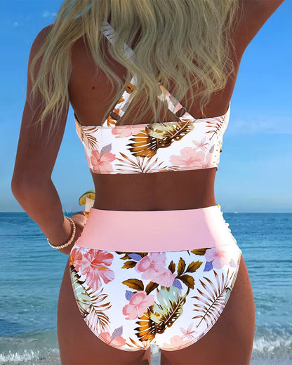 Fleur | Bikini fleuri fendu