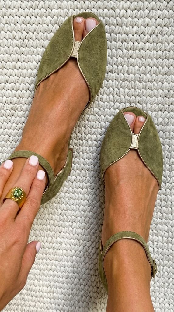 Charlotte | Sandales Vert Sauge Élégantes