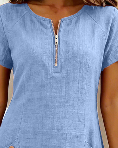 Valéria | Robe décontractée avec fermeture éclair et poches