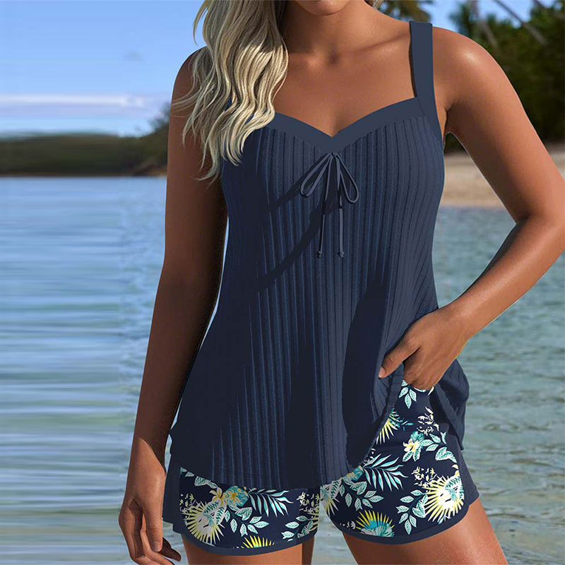 Manon | Tankini rayé bicolore