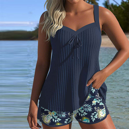 Manon | Tankini rayé bicolore