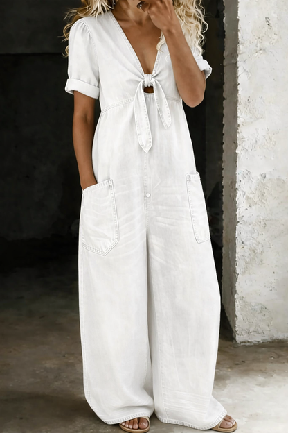 Josette | Combinaison Denim Élégante