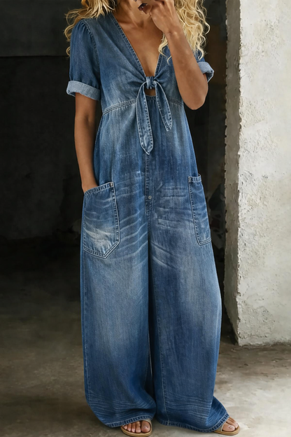 Josette | Combinaison Denim Élégante