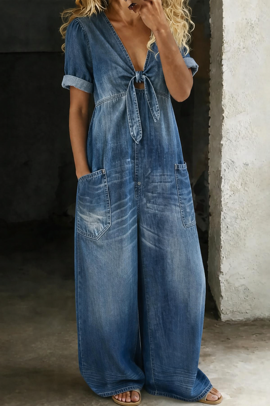 Josette | Combinaison Denim Élégante