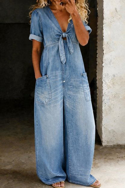 Josette | Combinaison Denim Élégante