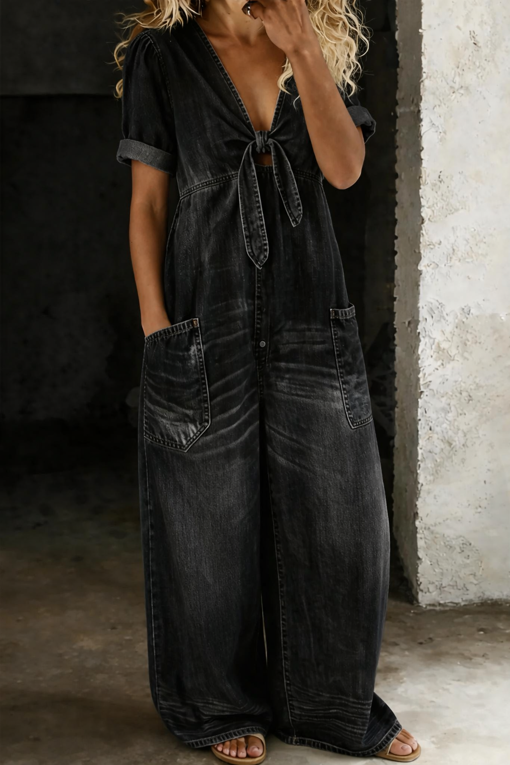 Josette | Combinaison Denim Élégante
