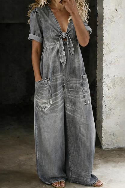 Josette | Combinaison Denim Élégante