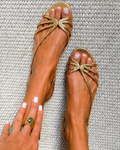 Chloé | Sandales Dorées Élégance Estivale
