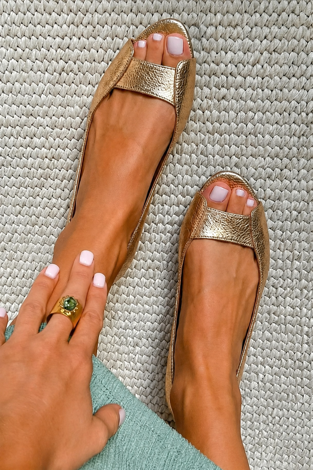 Marie | Sandales Dorées Confort Chic