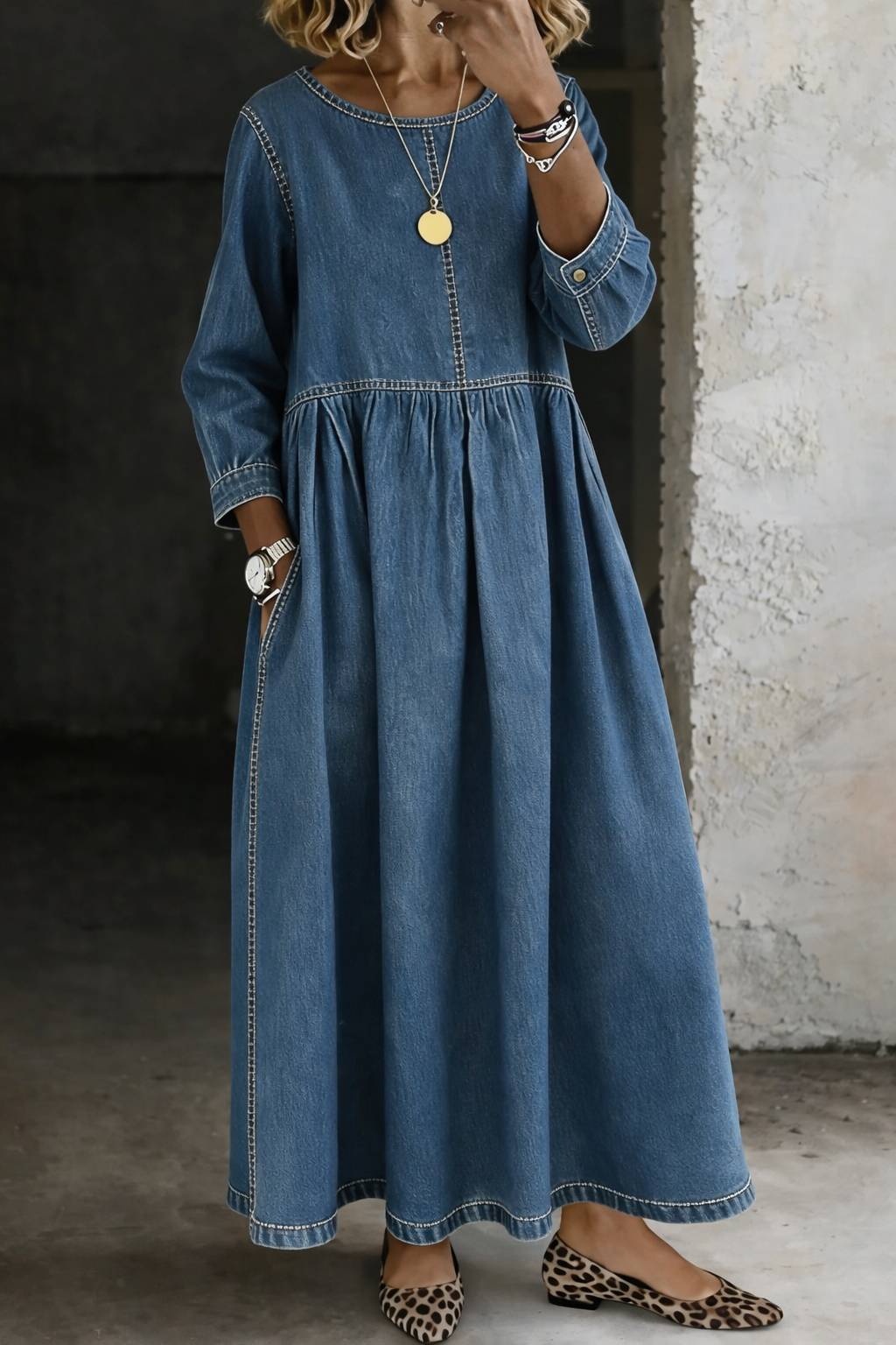 Victorine | Robe Denim Manches