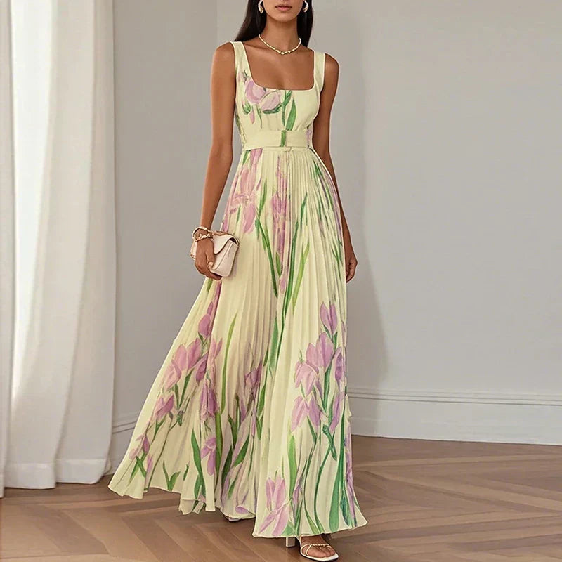 Oriah | Robe Maxi Fleurie Coupe Trapèze
