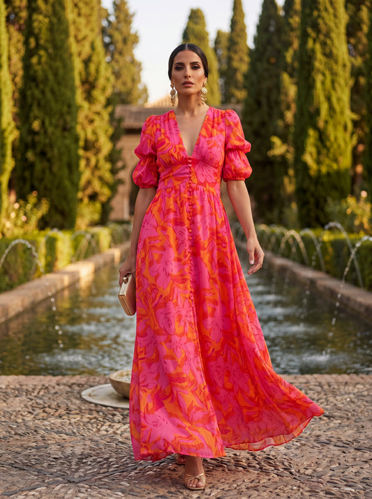 Pauline | Robe fluide colorée