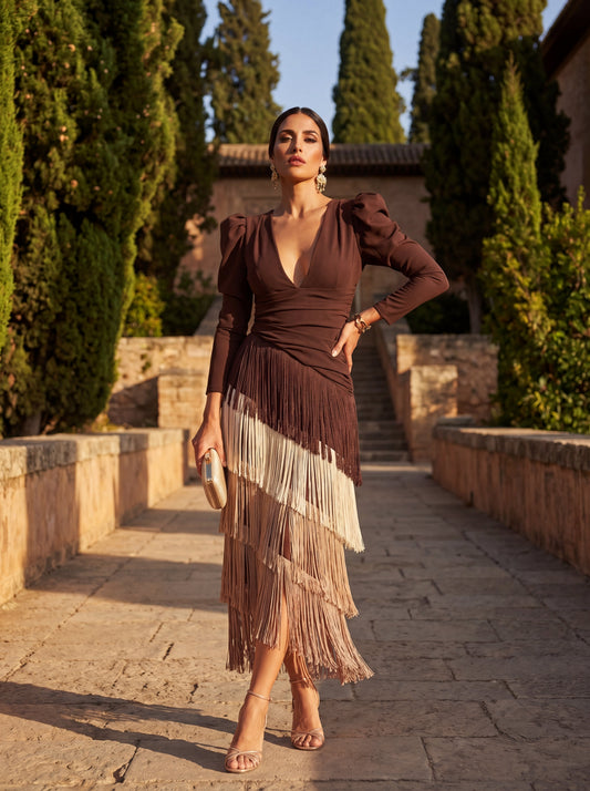 Thérèse | Robe longue frangée
