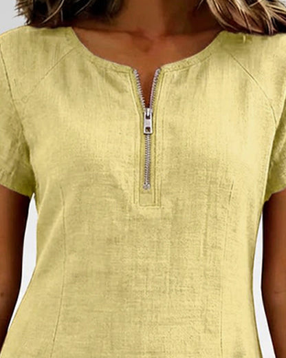Valéria | Robe décontractée avec fermeture éclair et poches