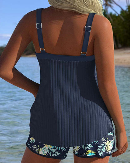 Manon | Tankini rayé bicolore