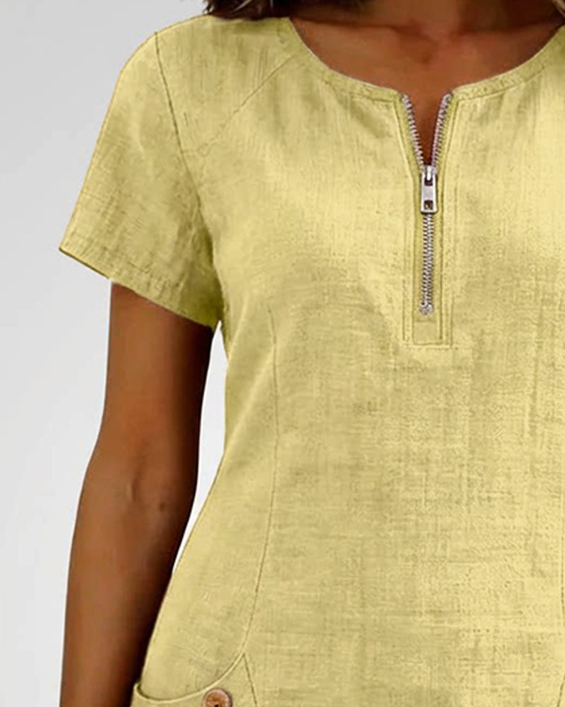 Valéria | Robe décontractée avec fermeture éclair et poches