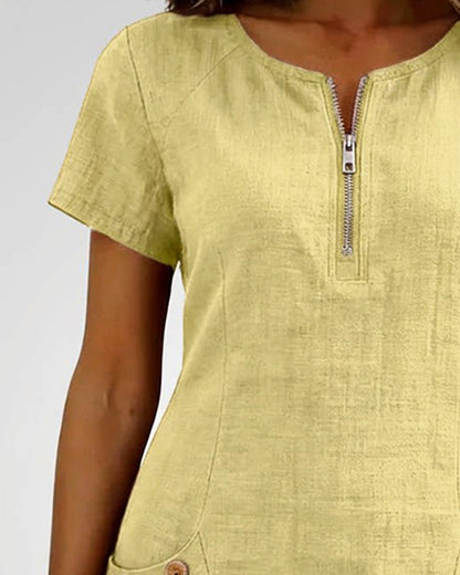 Valéria | Robe décontractée avec fermeture éclair et poches