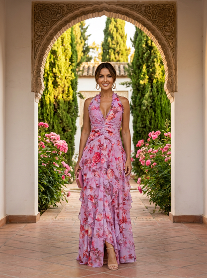 Valérie | Robe longue halter