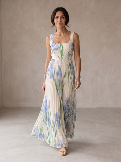 Oriah | Robe Maxi Fleurie Coupe Trapèze