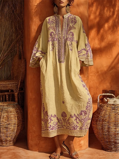 Célestine | Robe bohème bordée