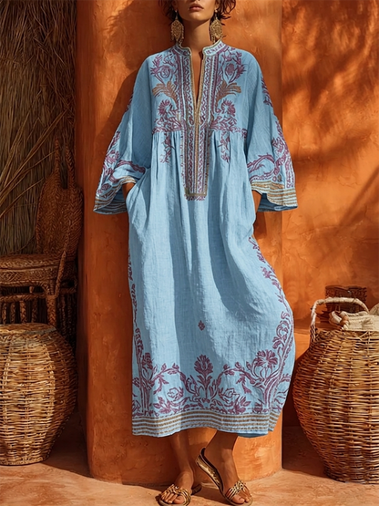Célestine | Robe bohème bordée